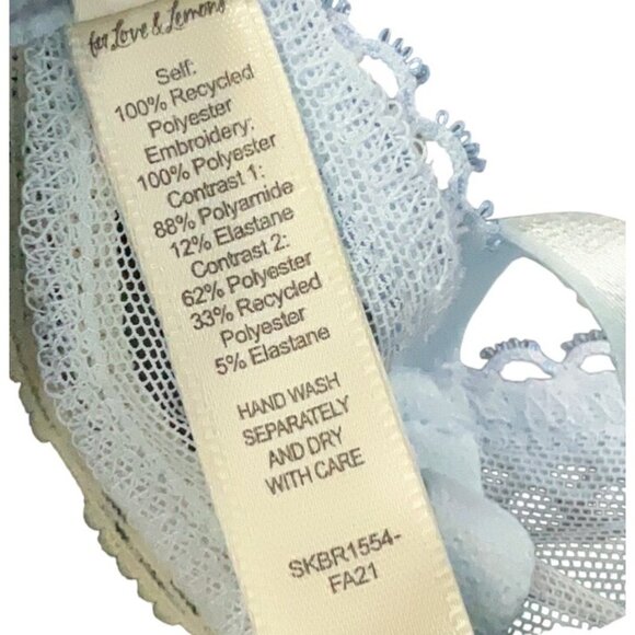 For Love & Lemons Blue Floral Embroidered Bustier Bralette Croquette Corset Top - Picture 12 of 15